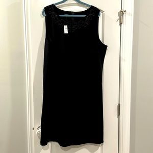 NWT Talbots sheet dress. Stretchy material, black with bow detail.